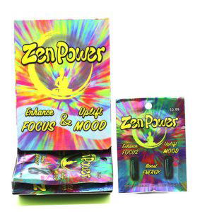 Zen Power 2ct Capsule with Explotab blend for energy, focus, and mood enhancement.