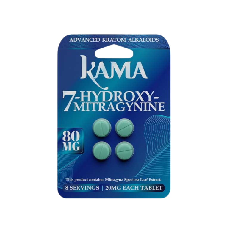 Kama 7 Hydroxymitragynine 20mg Tablets – 4ct Pack for Energy, Focus, and Relief