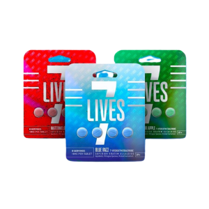 7 Lives 7-Hydroxymitragynine featuring three flavors in a clean package.