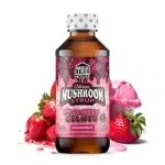 A bottle of TREHouse Magic Mushroom Syrup in the flavor Strawberry Gelato.